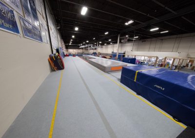 Runway floor at Legends Gymnastics in North Andover, MA.